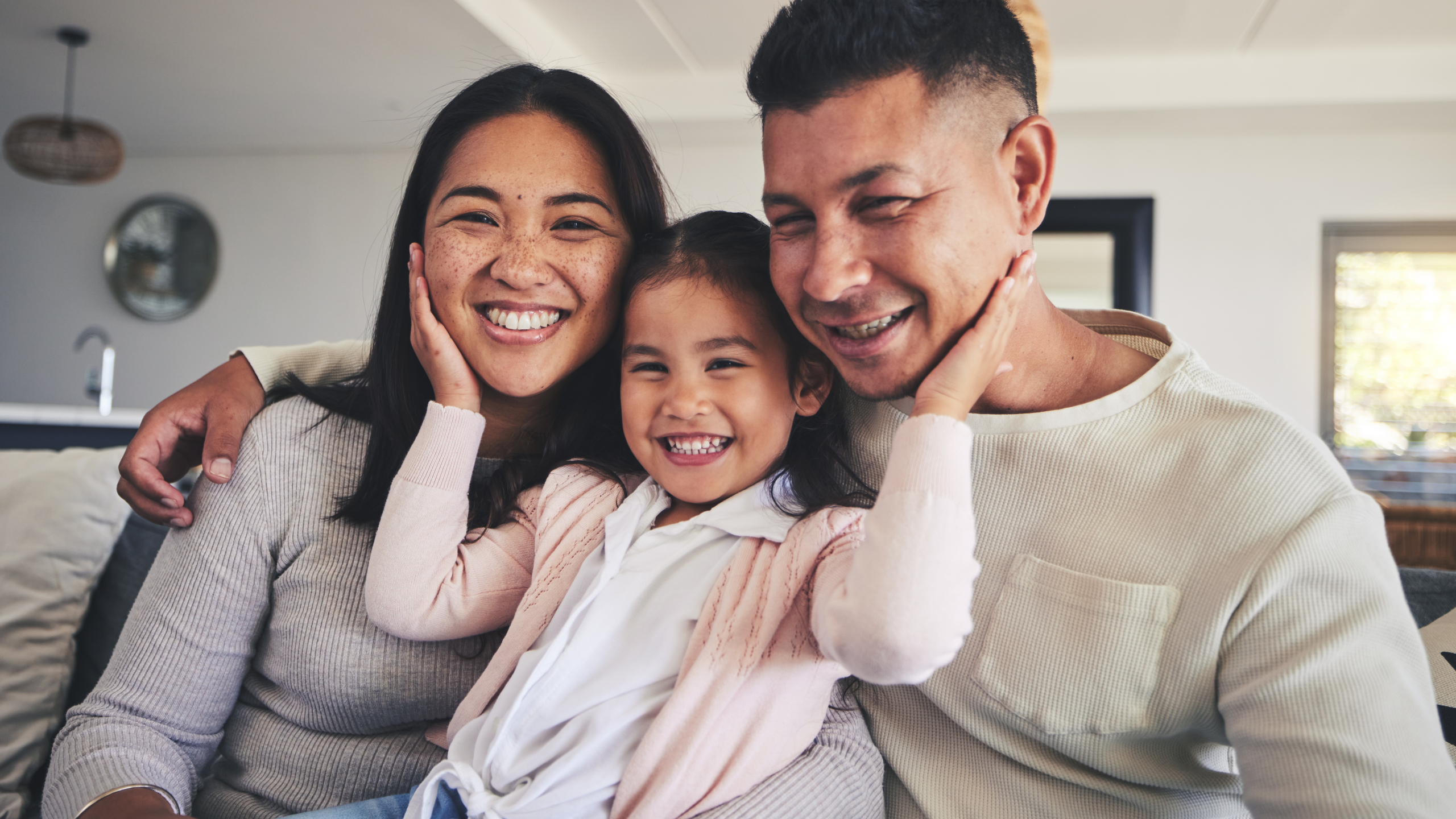 Smiling family enjoying time together